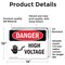 Signmission High Voltage Danger Sign, Vinyl Decal, 14in W x 10in L, 2PK OS-2PACK-DS-D-1014-L-1326 - alternate 8